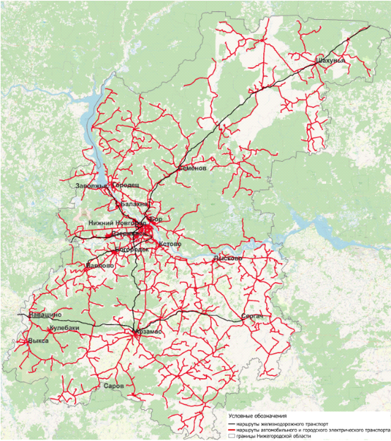 Постановление Правительства Нижегородской области от 26.12.2025 N 795 "Об утверждении регионального комплексного плана транспортного обслуживания населения Нижегородской области на 2025-2029 годы". Рис. 1