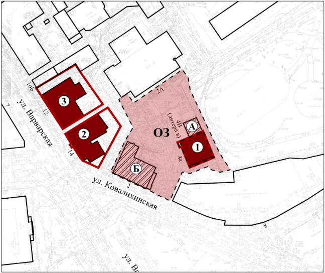 Постановление Правительства Нижегородской области от 19.03.2026 N 94 "Об установлении зон охраны объекта культурного наследия регионального значения "Флигель усадьбы Ф.А.Шмелева" (Нижегородская область, г. Нижний Новгород, ул. Ковалихинская, 4а (литера Б)), утверждении ограничений использования земельных участков и их частей и требований к градостроительным регламентам в границах территорий данных зон". Рис. 1