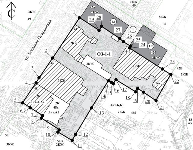 Постановление Правительства Нижегородской области от 06.08.2026 N 402 "Об установлении зон охраны объектов культурного наследия регионального значения "Дом М.И. Сизовой" (Нижегородская область, г. Нижний Новгород, ул. Большая Покровская, 52), "Усадьба М.И. Сизовой" (Нижегородская область, г. Нижний Новгород, ул. Звездинка, д. 10б (литер Б), "Усадьба И.Я. Равкинд" (Нижегородская область, г. Нижний Новгород, ул. Большая Покровская, 42 (литеры А, Б), "Дом связи" (Нижегородская область, г. Нижний Новгород, Большая Покровская ул., 56 (литеры А, А1, А2, А3), "Место, где находилась гостиница Никанорова, в которой в 1893 г. состоялась первая встреча Владимира Ильича Ленина с нижегородскими марксистами. На этом месте установлена стела с бронзовым горельефом" (Нижегородская область, г. Нижний Новгород, на пересечении ул. Большой Покровской, ул. Малой Покровской), утверждении ограничений использования земельных участков и их частей и требований к градостроительным регламентам в границах территорий данных зон". Рис. 33