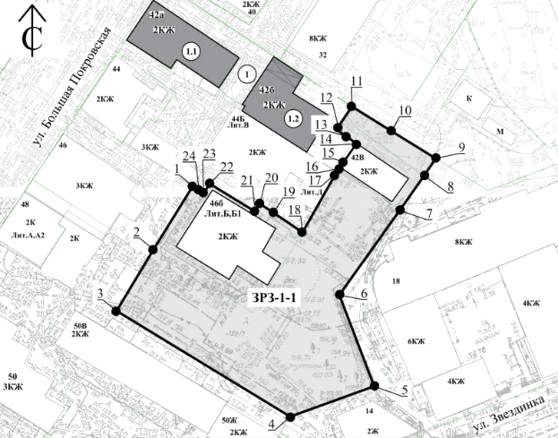Постановление Правительства Нижегородской области от 06.08.2026 N 402 "Об установлении зон охраны объектов культурного наследия регионального значения "Дом М.И. Сизовой" (Нижегородская область, г. Нижний Новгород, ул. Большая Покровская, 52), "Усадьба М.И. Сизовой" (Нижегородская область, г. Нижний Новгород, ул. Звездинка, д. 10б (литер Б), "Усадьба И.Я. Равкинд" (Нижегородская область, г. Нижний Новгород, ул. Большая Покровская, 42 (литеры А, Б), "Дом связи" (Нижегородская область, г. Нижний Новгород, Большая Покровская ул., 56 (литеры А, А1, А2, А3), "Место, где находилась гостиница Никанорова, в которой в 1893 г. состоялась первая встреча Владимира Ильича Ленина с нижегородскими марксистами. На этом месте установлена стела с бронзовым горельефом" (Нижегородская область, г. Нижний Новгород, на пересечении ул. Большой Покровской, ул. Малой Покровской), утверждении ограничений использования земельных участков и их частей и требований к градостроительным регламентам в границах территорий данных зон". Рис. 41