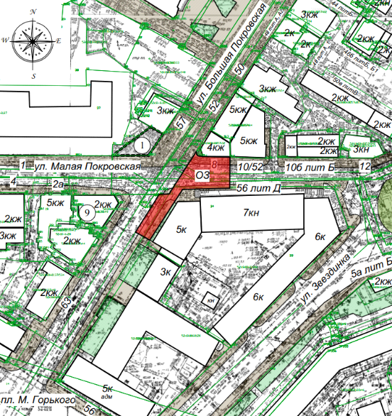 Постановление Правительства Нижегородской области от 06.08.2026 N 402 "Об установлении зон охраны объектов культурного наследия регионального значения "Дом М.И. Сизовой" (Нижегородская область, г. Нижний Новгород, ул. Большая Покровская, 52), "Усадьба М.И. Сизовой" (Нижегородская область, г. Нижний Новгород, ул. Звездинка, д. 10б (литер Б), "Усадьба И.Я. Равкинд" (Нижегородская область, г. Нижний Новгород, ул. Большая Покровская, 42 (литеры А, Б), "Дом связи" (Нижегородская область, г. Нижний Новгород, Большая Покровская ул., 56 (литеры А, А1, А2, А3), "Место, где находилась гостиница Никанорова, в которой в 1893 г. состоялась первая встреча Владимира Ильича Ленина с нижегородскими марксистами. На этом месте установлена стела с бронзовым горельефом" (Нижегородская область, г. Нижний Новгород, на пересечении ул. Большой Покровской, ул. Малой Покровской), утверждении ограничений использования земельных участков и их частей и требований к градостроительным регламентам в границах территорий данных зон". Рис. 62
