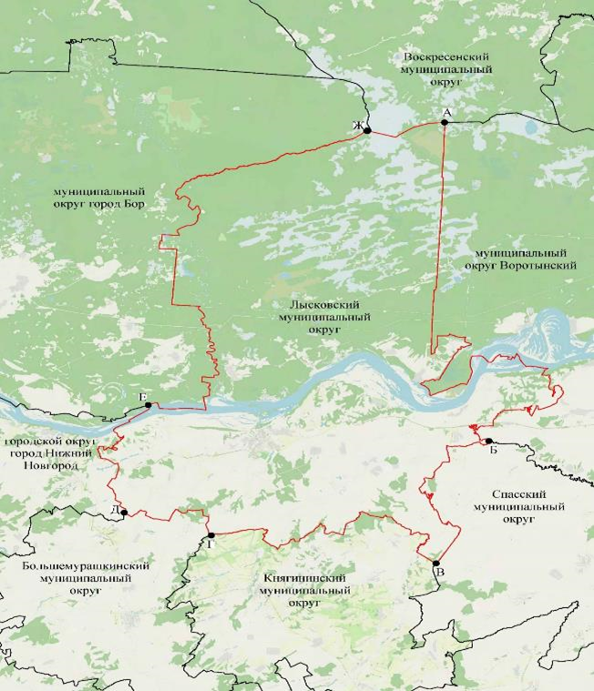 Закон Нижегородской области от 03.04.2026 N 48-З "О внесении изменений в приложения 1 и 2 к Закону Нижегородской области "О преобразовании муниципальных образований Лысковского муниципального района Нижегородской области". Рис. 1